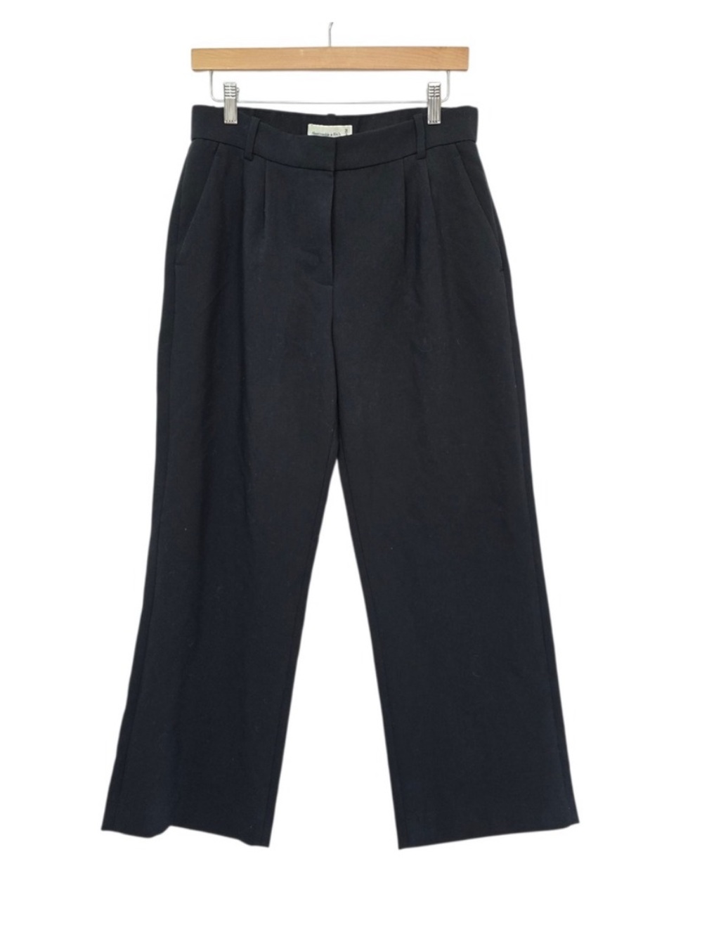 Abercrombie & Fitch Black Wide-Leg Dress Pants